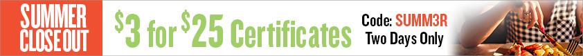 $3 for $25 Certificates