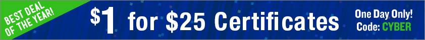 $1 for $25 Certificates!
