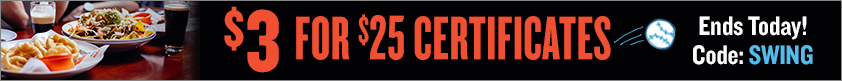 $3 for $25 Certificates! Ends Today!