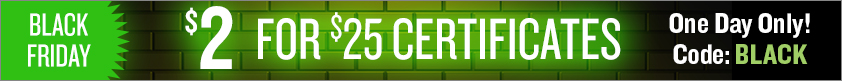 $2 for $25 Certificates!