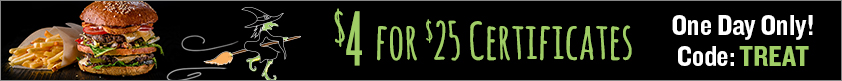 $4 for $25 Certificates. One Day Only!
