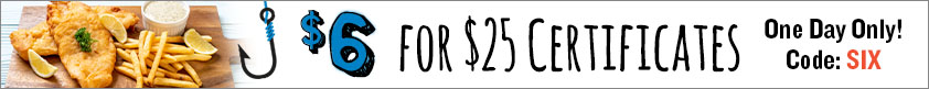 One Day Only! $6 for $25 Certificates