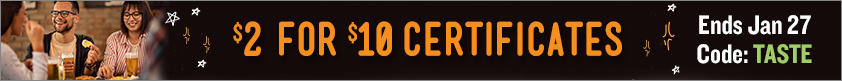 $2 for $10 Certificates!